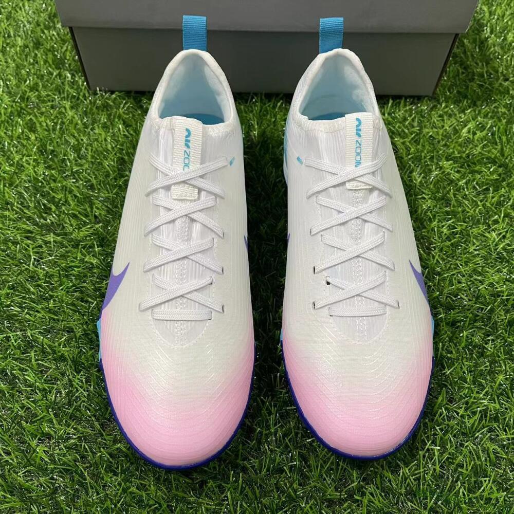 Nike Air Zoom Mercurial Vapor 16 Pro TF Low-Tops Football Shoes - White/Purple/Pink/Jade