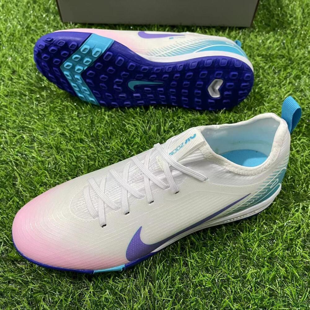 Nike Air Zoom Mercurial Vapor 16 Pro TF Low-Tops Football Shoes - White/Purple/Pink/Jade