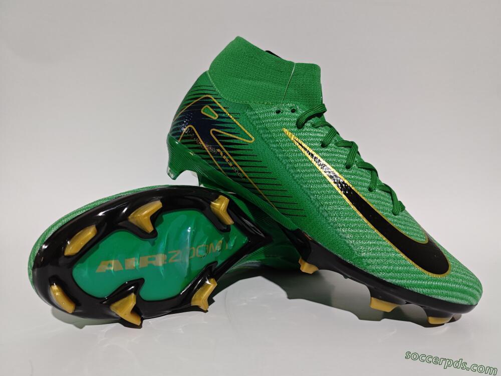 Nike Air Zoom Mercurial Superfly 10 Elite FG High-Tops Football Boots - Green/Gold/White