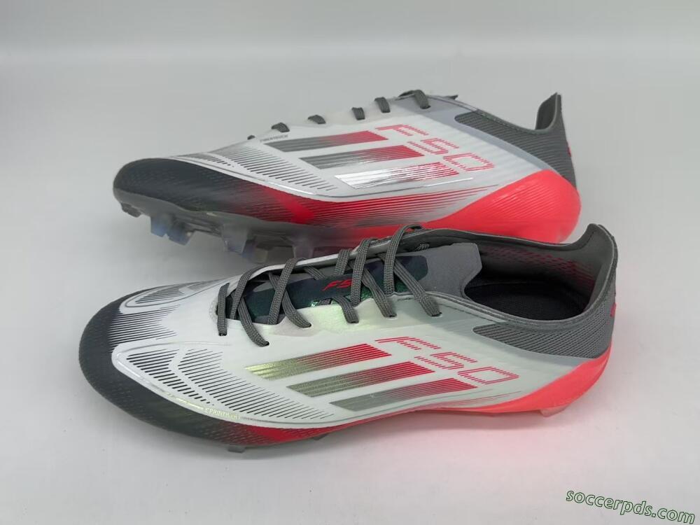 Adidas F50 Elite FG Low-Tops Football Boots - White/Silver/Red/Black