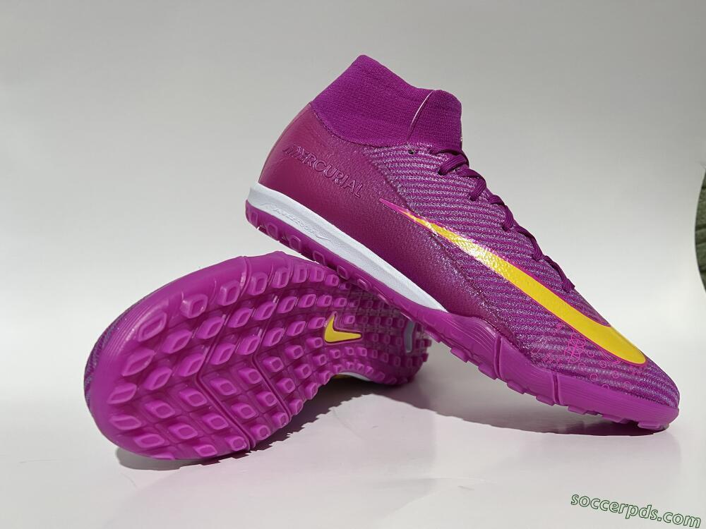 Nike Air Zoom Mercurial Superfly 10 Elite TF High-Tops Football Shoes - Purple/Yellow/White