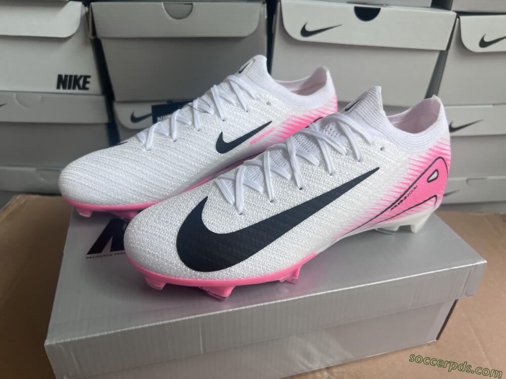 Nike Air Zoom Mercurial Vapor 16 Elite FG Low-Tops Football Boots - White/Black/Pink