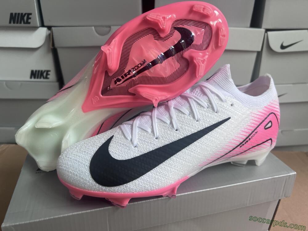 Nike Air Zoom Mercurial Vapor 16 Elite FG Low-Tops Football Boots - White/Black/Pink