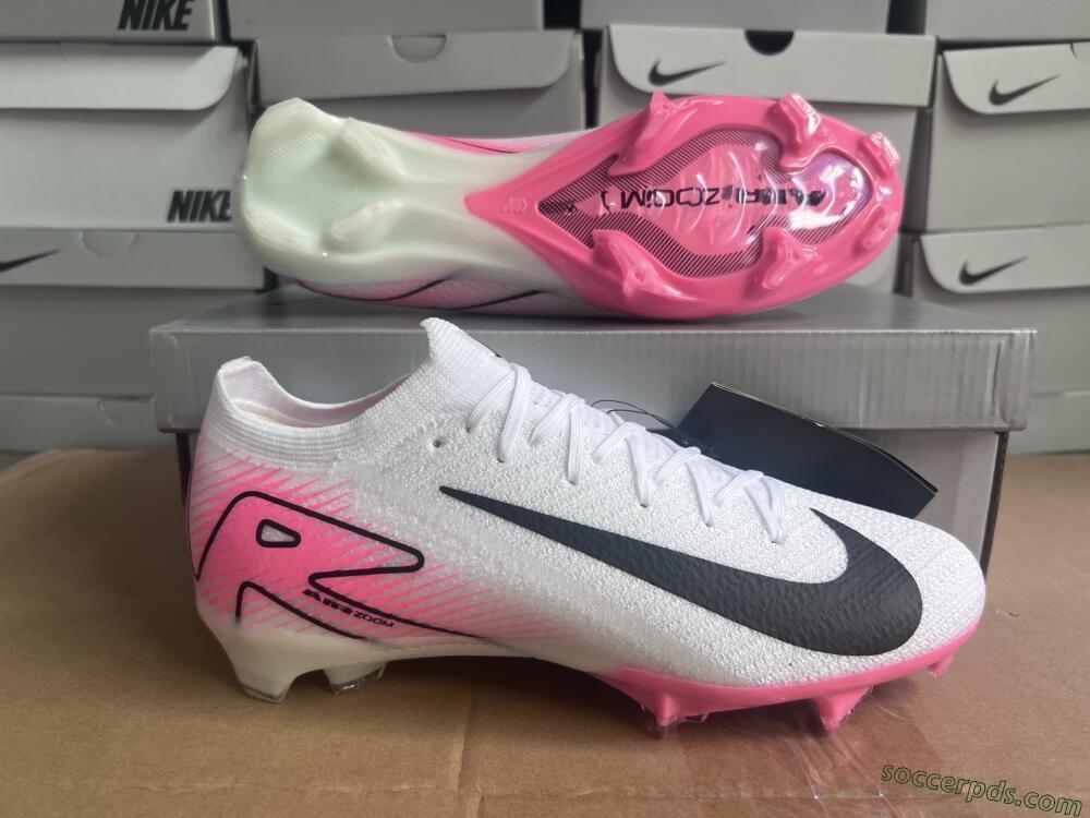 Nike Air Zoom Mercurial Vapor 16 Elite FG Low-Tops Football Boots - White/Black/Pink