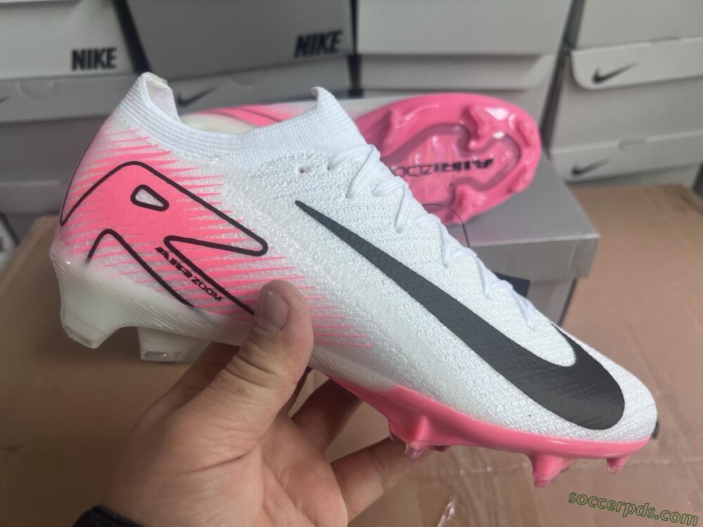 Nike Air Zoom Mercurial Vapor 16 Elite FG Low-Tops Football Boots - White/Black/Pink