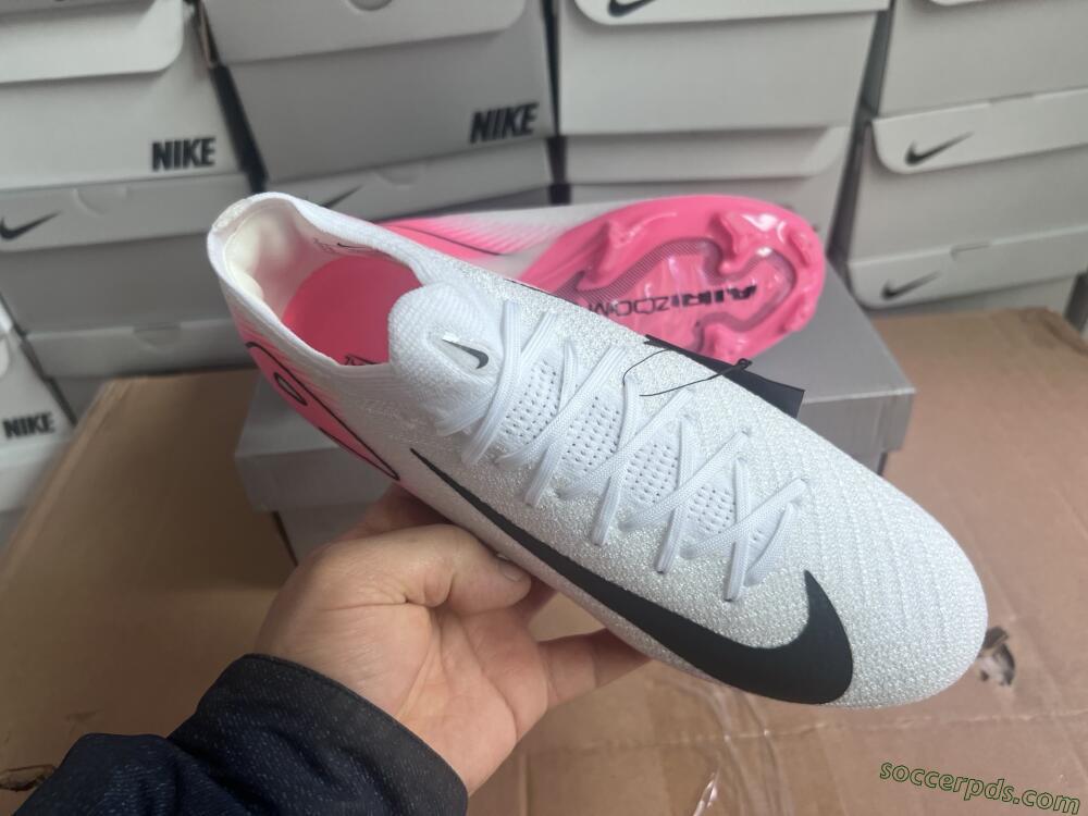 Nike Air Zoom Mercurial Vapor 16 Elite FG Low-Tops Football Boots - White/Black/Pink