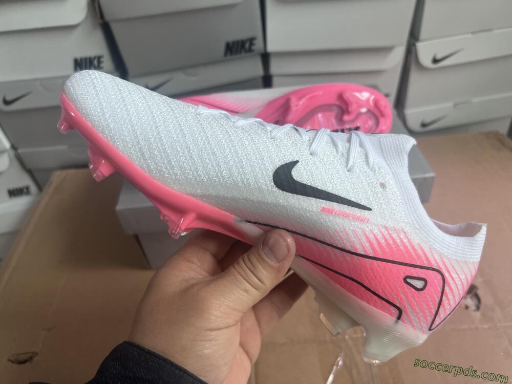 Nike Air Zoom Mercurial Vapor 16 Elite FG Low-Tops Football Boots - White/Black/Pink