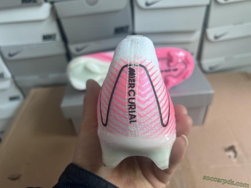 Nike Air Zoom Mercurial Vapor 16 Elite FG Low-Tops Football Boots - White/Black/Pink
