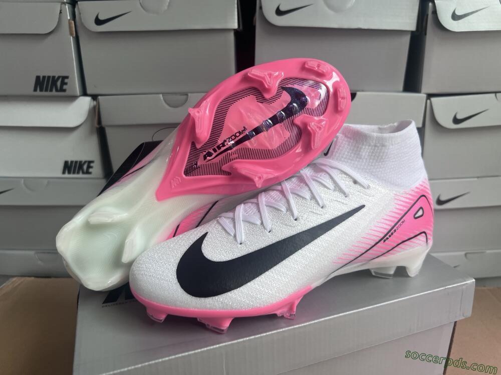 Nike Air Zoom Mercurial Superfly 10 Elite FG High-Tops Football Boots - White/Black/Pink
