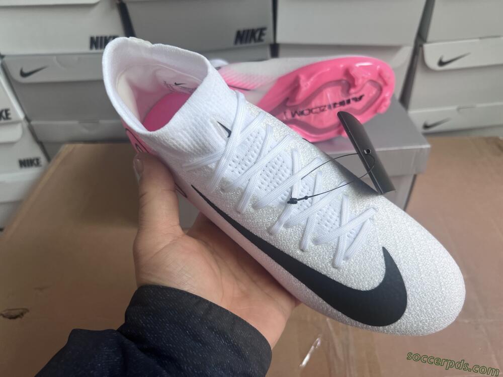 Nike Air Zoom Mercurial Superfly 10 Elite FG High-Tops Football Boots - White/Black/Pink