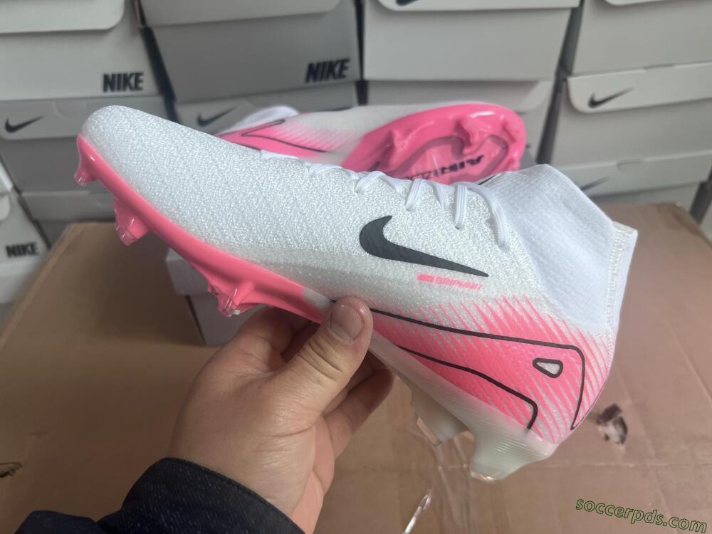 Nike Air Zoom Mercurial Superfly 10 Elite FG High-Tops Football Boots - White/Black/Pink