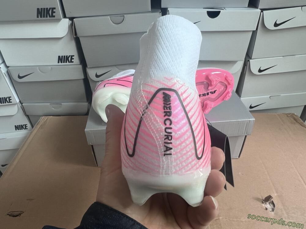 Nike Air Zoom Mercurial Superfly 10 Elite FG High-Tops Football Boots - White/Black/Pink