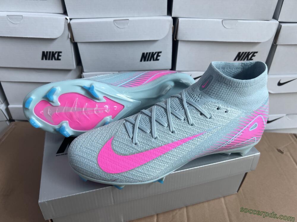 Nike Air Zoom Mercurial Superfly 10 Elite FG High-Tops Football Boots - Jade/Pink/Silver