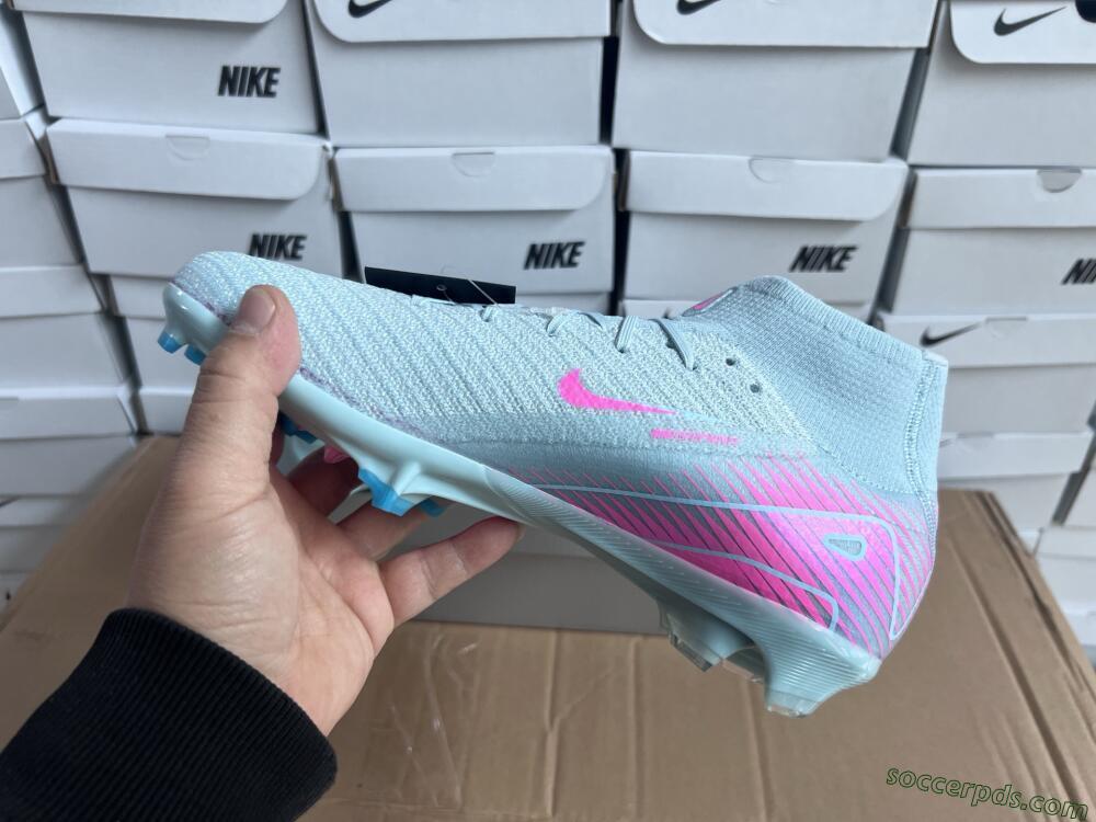 Nike Air Zoom Mercurial Superfly 10 Elite FG High-Tops Football Boots - Jade/Pink/Silver