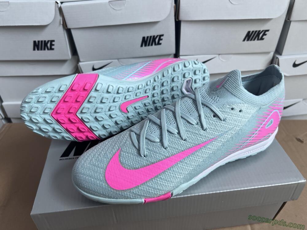 Nike Air Zoom Mercurial Vapor 16 Elite TF Low-Tops Football Shoes - Jade/Pink/Silver
