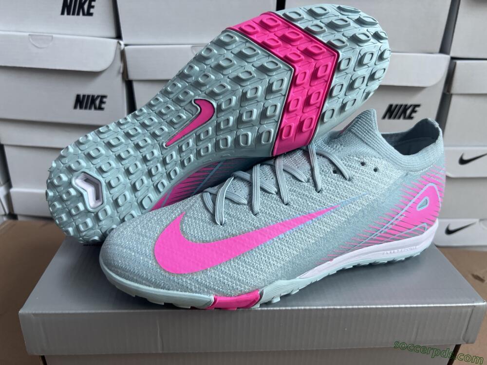 Nike Air Zoom Mercurial Vapor 16 Elite TF Low-Tops Football Shoes - Jade/Pink/Silver