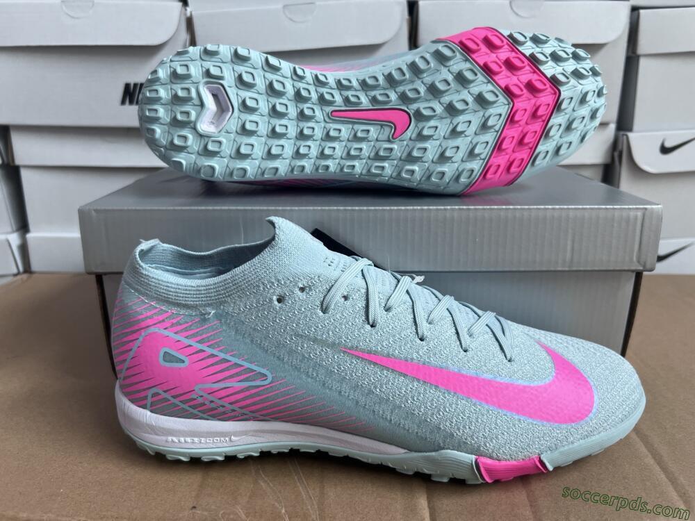 Nike Air Zoom Mercurial Vapor 16 Elite TF Low-Tops Football Shoes - Jade/Pink/Silver