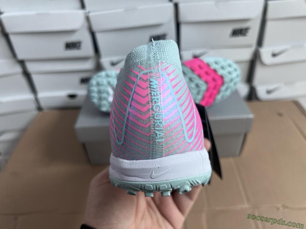 Nike Air Zoom Mercurial Vapor 16 Elite TF Low-Tops Football Shoes - Jade/Pink/Silver