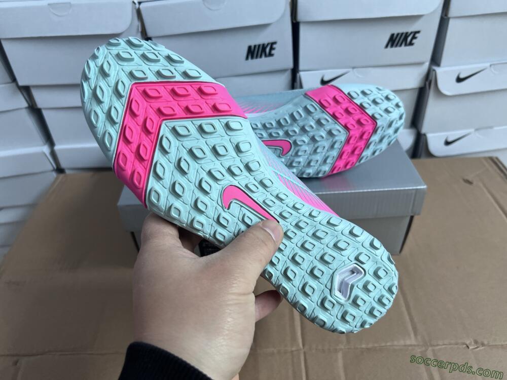 Nike Air Zoom Mercurial Vapor 16 Elite TF Low-Tops Football Shoes - Jade/Pink/Silver