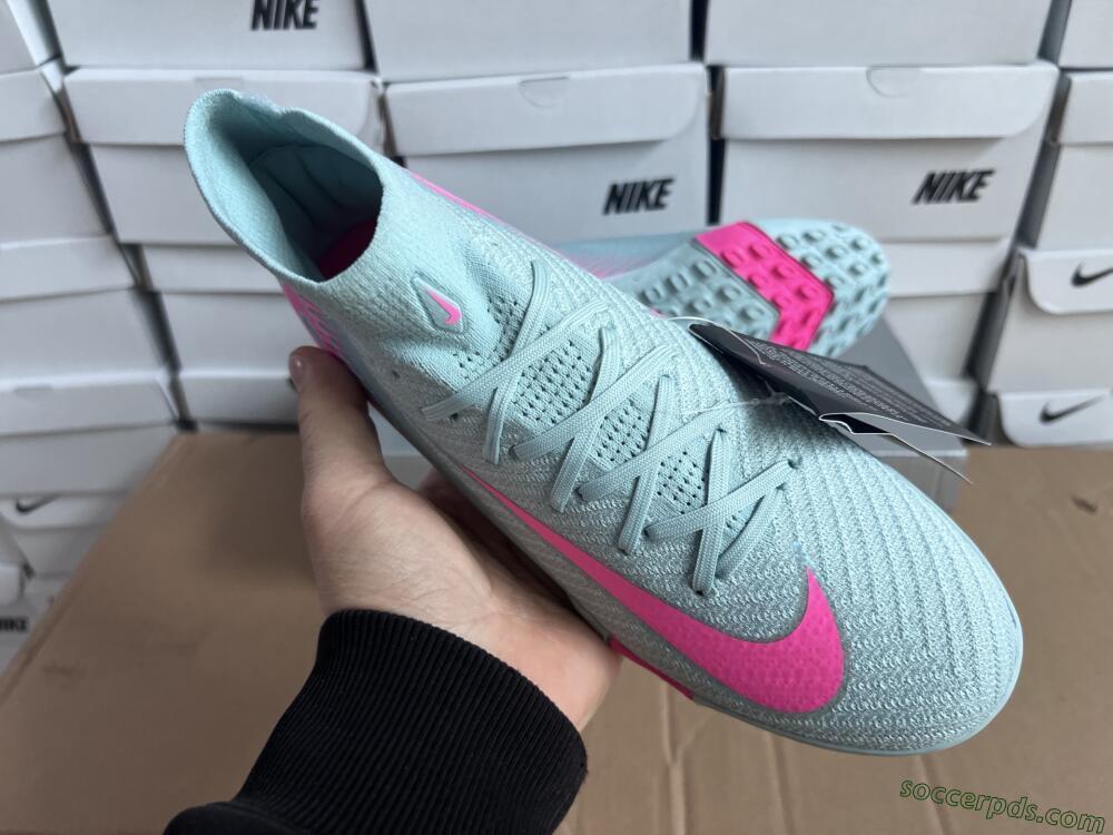 Nike Air Zoom Mercurial Superfly 10 Elite TF High-Tops Football Shoes - Jade/Pink/White