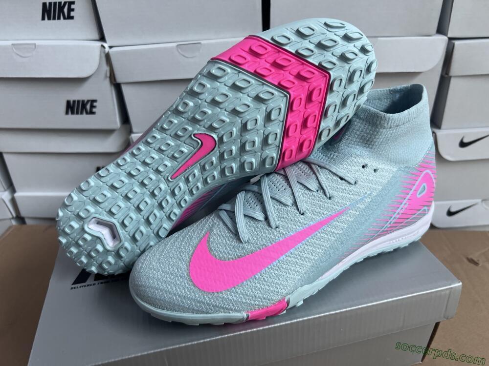 Nike Air Zoom Mercurial Superfly 10 Elite TF High-Tops Football Shoes - Jade/Pink/White