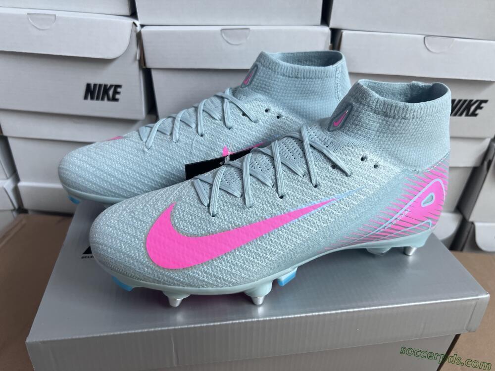 Nike Air Zoom Mercurial Superfly 10 Elite SG High-Tops Football Boots - Jade/Pink