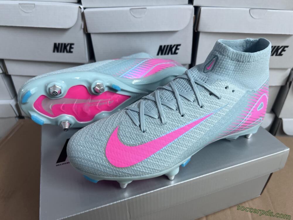 Nike Air Zoom Mercurial Superfly 10 Elite SG High-Tops Football Boots - Jade/Pink