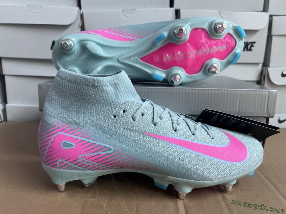 Nike Air Zoom Mercurial Superfly 10 Elite SG High-Tops Football Boots - Jade/Pink