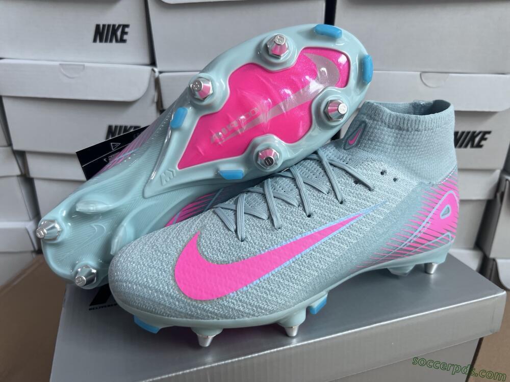 Nike Air Zoom Mercurial Superfly 10 Elite SG High-Tops Football Boots - Jade/Pink