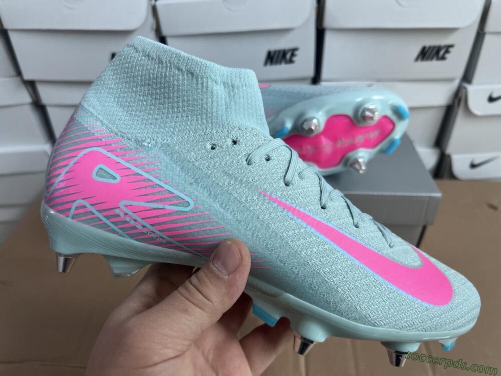 Nike Air Zoom Mercurial Superfly 10 Elite SG High-Tops Football Boots - Jade/Pink