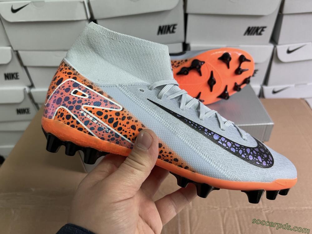 Nike Air Zoom Mercurial Superfly 10 Elite AG High-Tops Football Boots - Grey/Black/Leopard