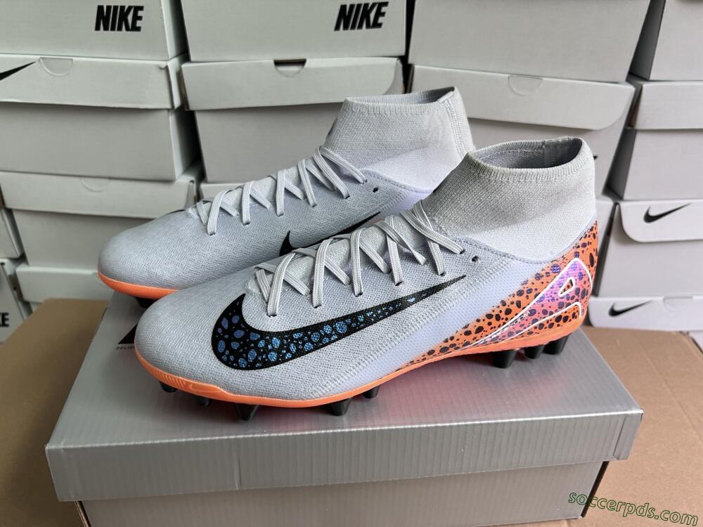 Nike Air Zoom Mercurial Superfly 10 Elite AG High-Tops Football Boots - Grey/Black/Leopard