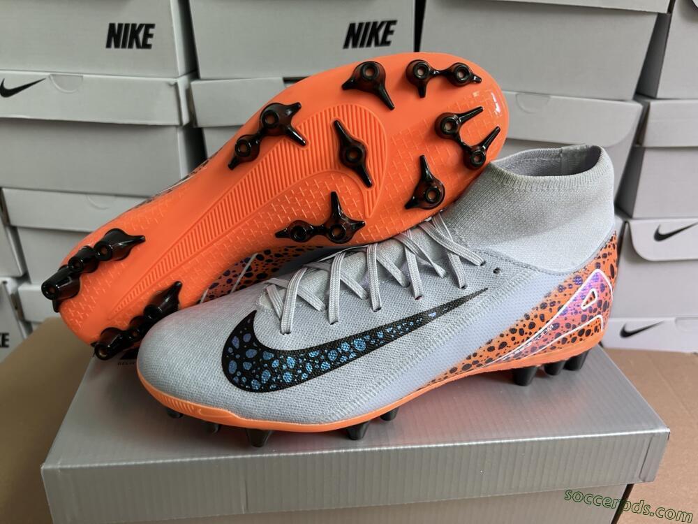Nike Air Zoom Mercurial Superfly 10 Elite AG High-Tops Football Boots - Grey/Black/Leopard