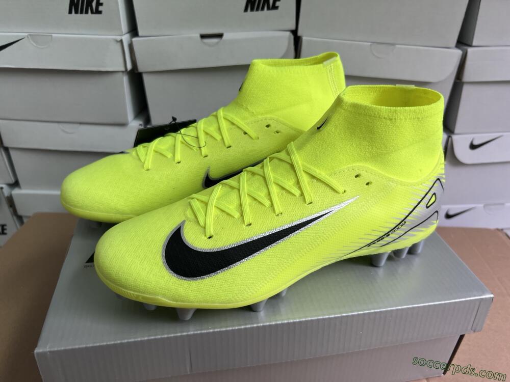 Nike Air Zoom Mercurial Superfly 10 Academy AG High-Tops Football Boots - Yellow/Black/Silver