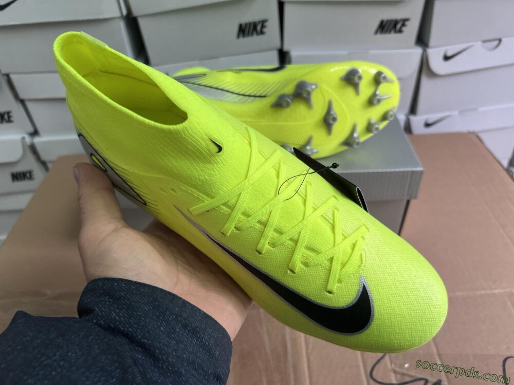 Nike Air Zoom Mercurial Superfly 10 Academy AG High-Tops Football Boots - Yellow/Black/Silver