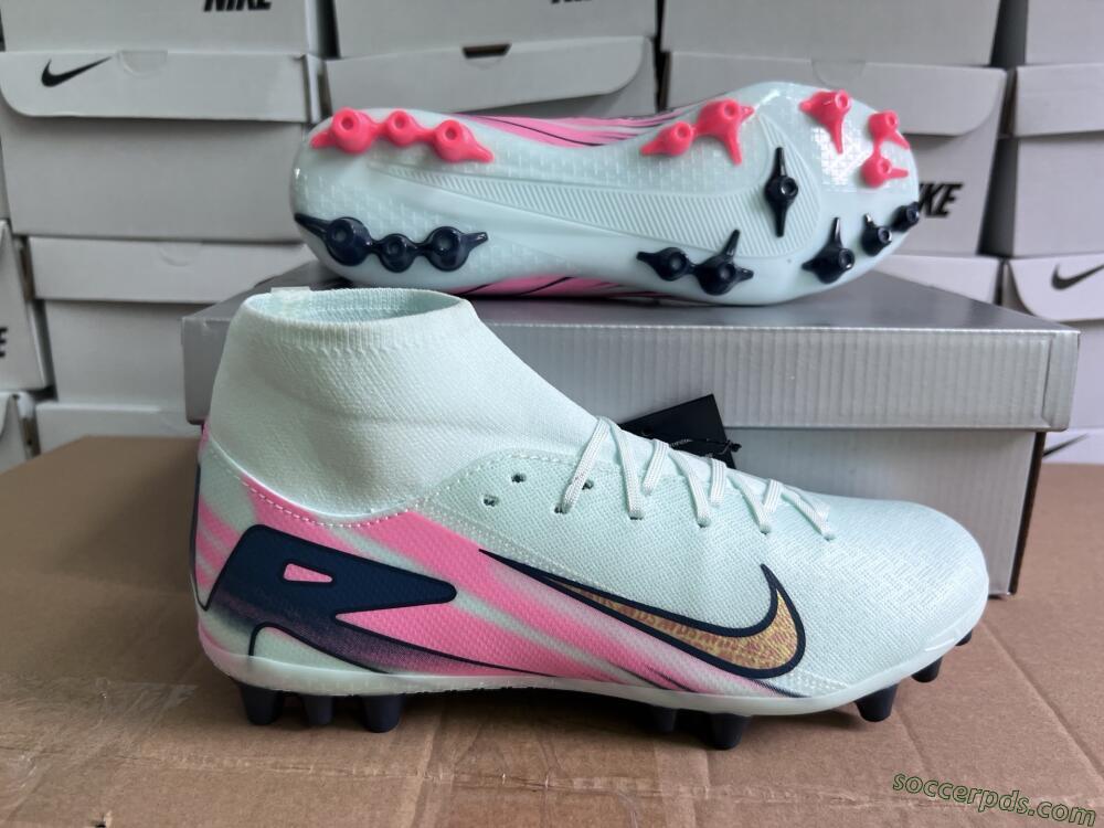Nike Air Zoom Mercurial Superfly 10 Elite AG High-Tops Football Boots - Jade/Gold/Pink
