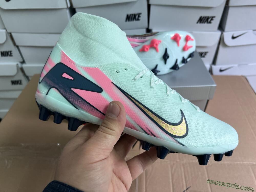 Nike Air Zoom Mercurial Superfly 10 Elite AG High-Tops Football Boots - Jade/Gold/Pink