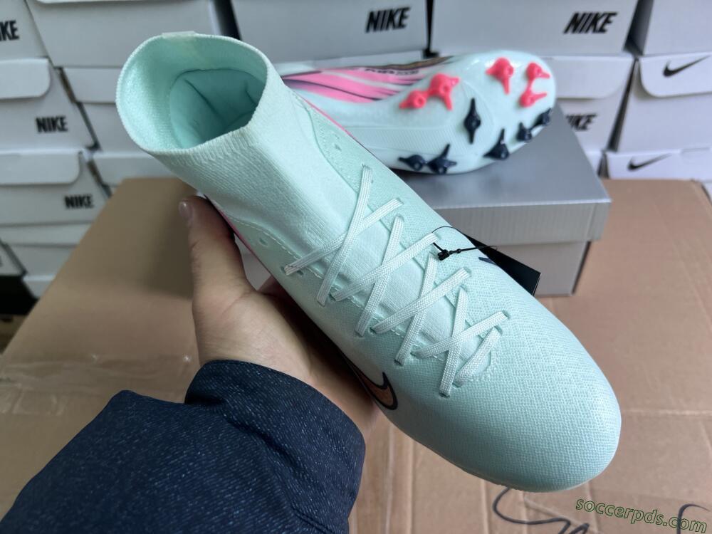 Nike Air Zoom Mercurial Superfly 10 Elite AG High-Tops Football Boots - Jade/Gold/Pink