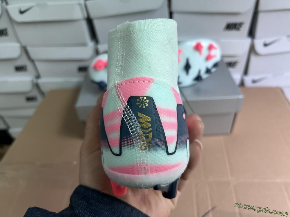 Nike Air Zoom Mercurial Superfly 10 Elite AG High-Tops Football Boots - Jade/Gold/Pink