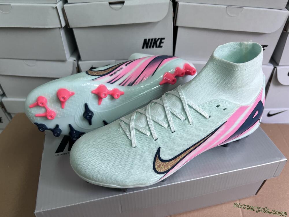 Nike Air Zoom Mercurial Superfly 10 Elite AG High-Tops Football Boots - Jade/Gold/Pink