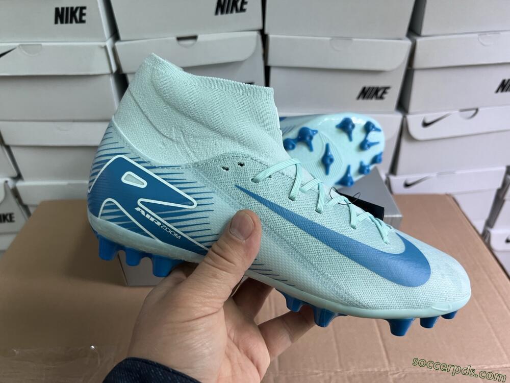 Nike Air Zoom Mercurial Superfly 10 Academy AG High-Tops Football Boots - Jade/Blue/White
