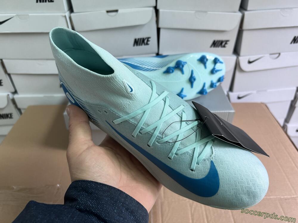 Nike Air Zoom Mercurial Superfly 10 Academy AG High-Tops Football Boots - Jade/Blue/White