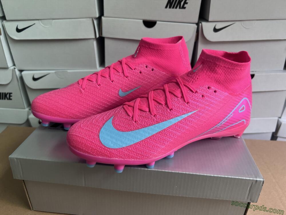 Nike Air Zoom Mercurial Superfly 10 Elite AG High-Tops Football Boots - Pink/Jade