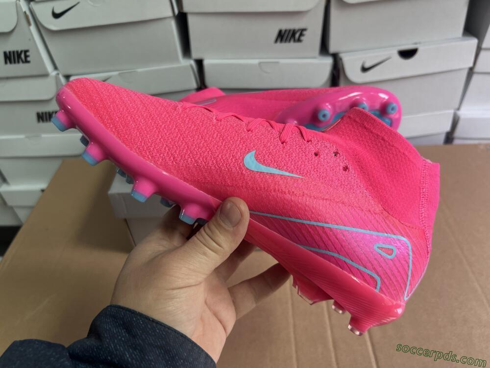Nike Air Zoom Mercurial Superfly 10 Elite AG High-Tops Football Boots - Pink/Jade
