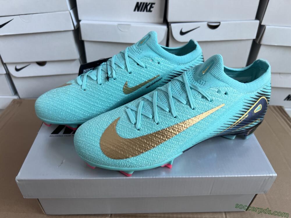 Nike Air Zoom Mercurial Vapor 16 Elite FG Low-Tops Football Boots - Jade/Gold/Blue