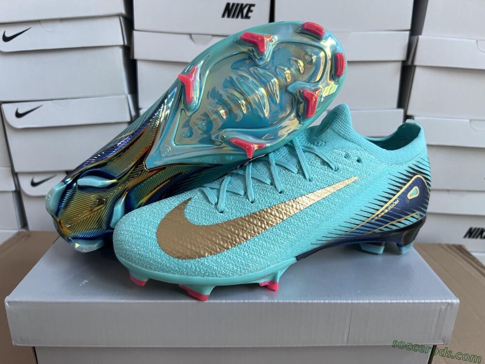 Nike Air Zoom Mercurial Vapor 16 Elite FG Low-Tops Football Boots - Jade/Gold/Blue