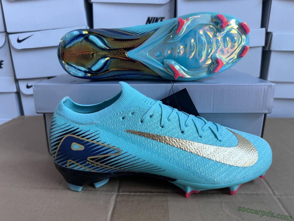 Nike Air Zoom Mercurial Vapor 16 Elite FG Low-Tops Football Boots - Jade/Gold/Blue