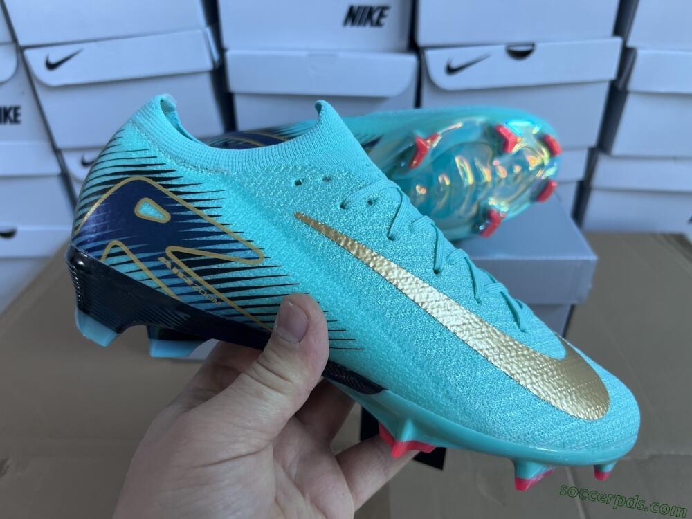 Nike Air Zoom Mercurial Vapor 16 Elite FG Low-Tops Football Boots - Jade/Gold/Blue