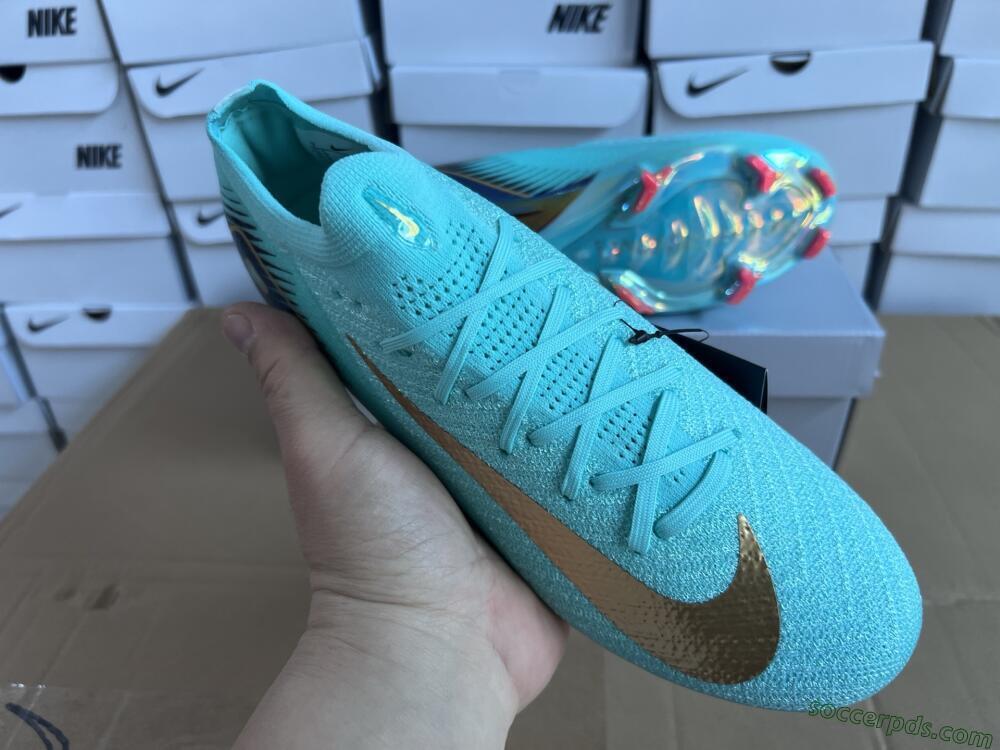 Nike Air Zoom Mercurial Vapor 16 Elite FG Low-Tops Football Boots - Jade/Gold/Blue