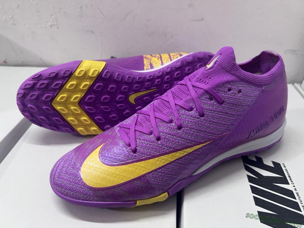Nike Air Zoom Mercurial Vapor 16 Elite TF Low-Tops Football Shoes - Purple/Yellow/White